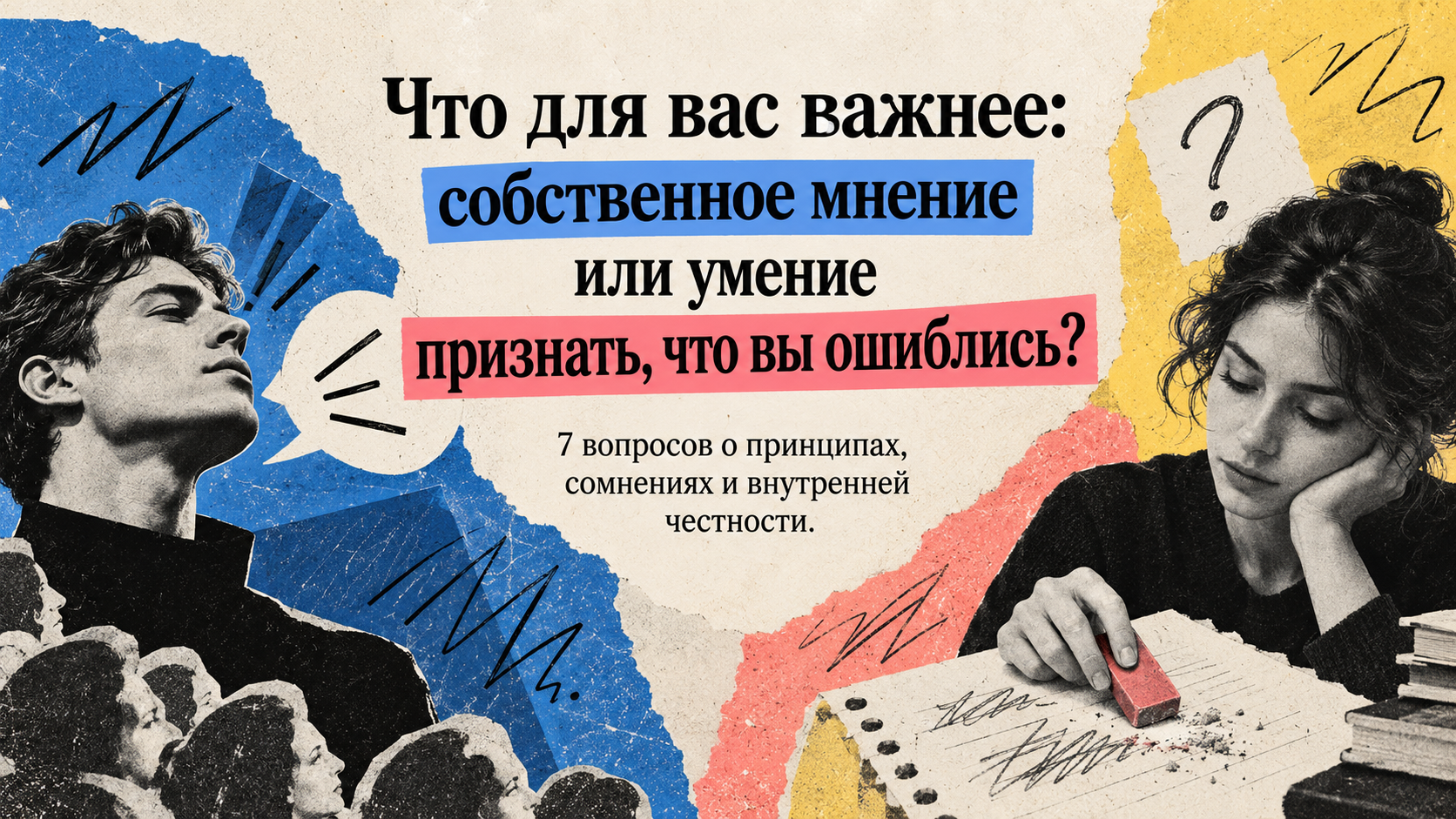 Тест: что для вас важнее — собственное мнение или умение признать ошибку?