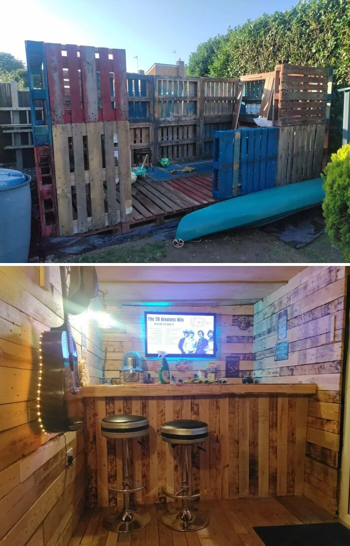 Паллетная хижина. © reddit.com/r/DIYHome