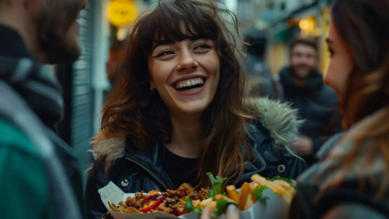 Девушка с едой.