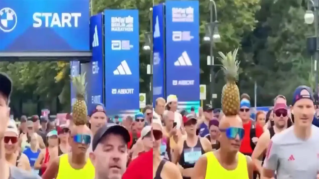 Моше Ледерфиен с ананасом.