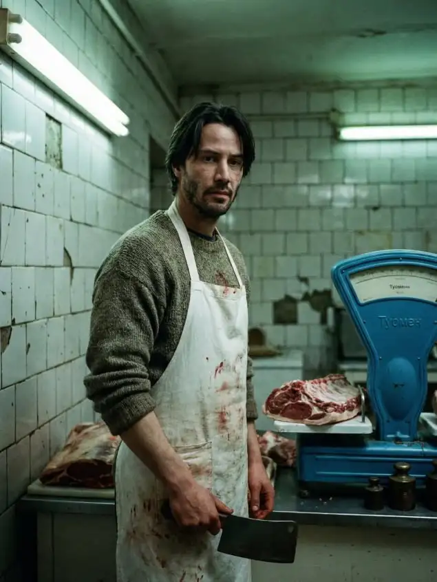 Киану Ривз стал мясником. Киану Ривз стал мясником.