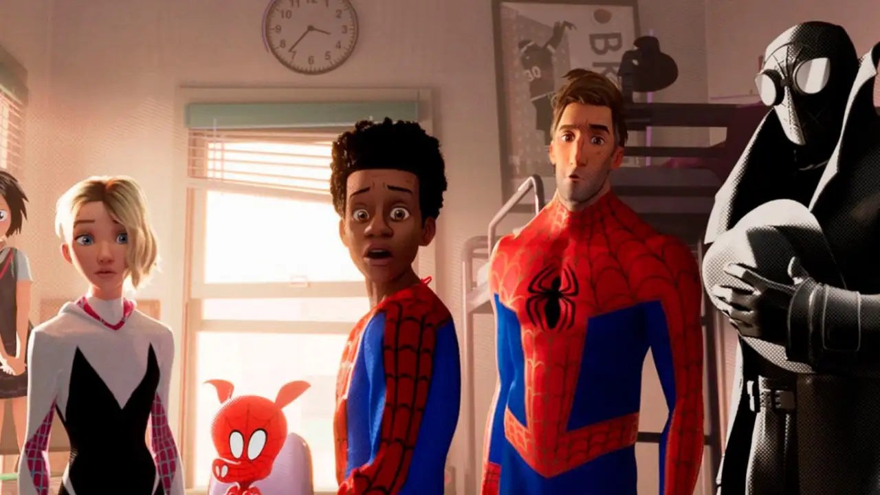 Кадр из мультфильма «Человек-паук: Через вселенные».