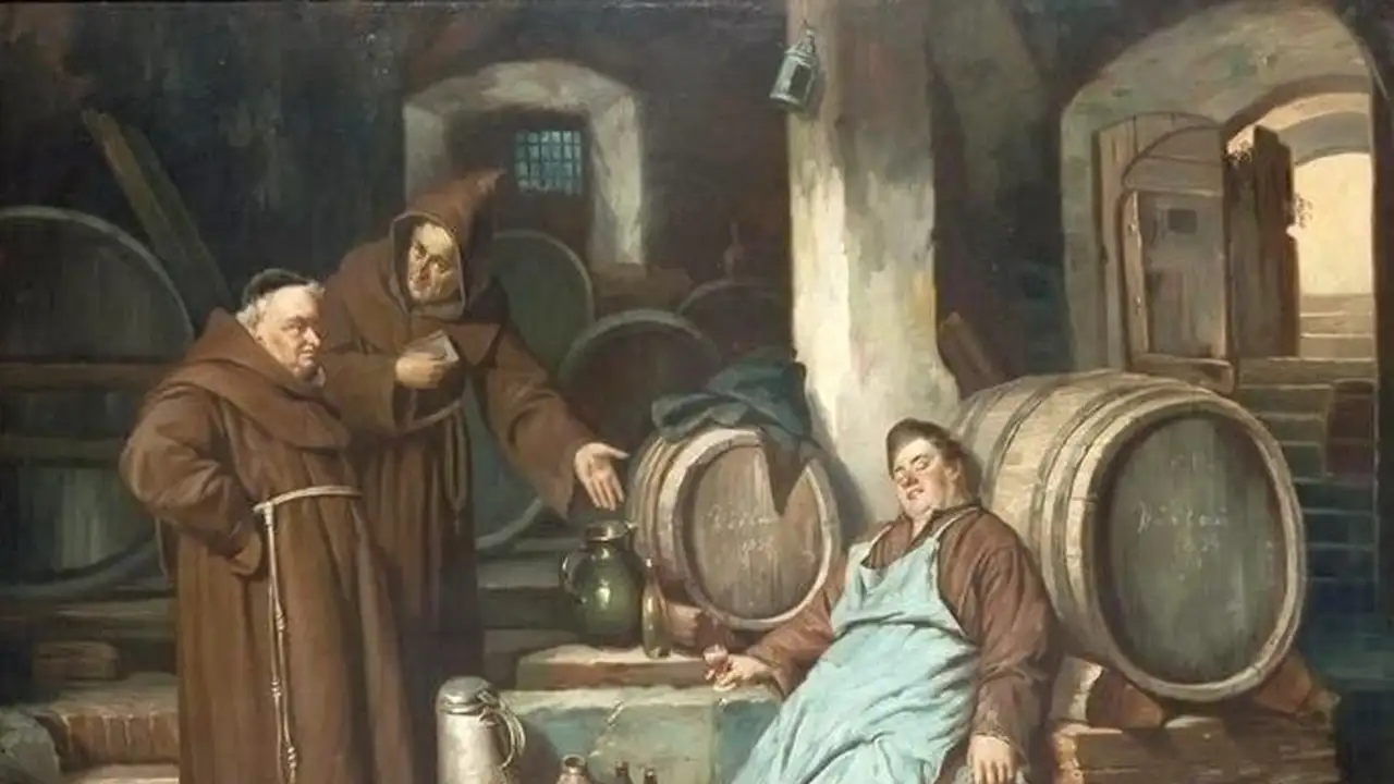 Монахи в подвале, 1873 год.