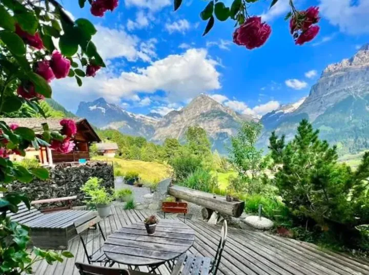 «Гриндельвальд, Швейцария. Вид из моего окна, которым я буду любоваться несколько дней».