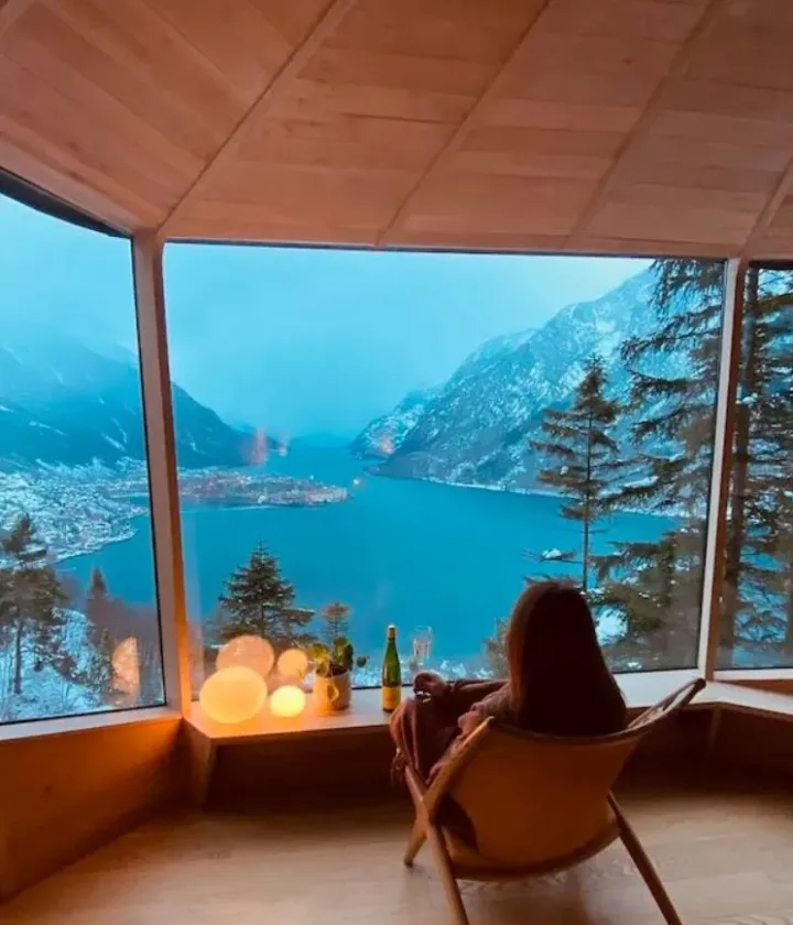 «Вид из моего домика на дереве в коммуне Одда, Норвегия».