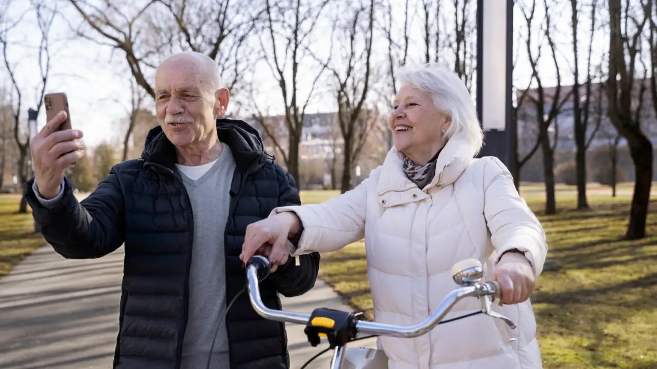 Активные пенсионеры отдыхают на природе