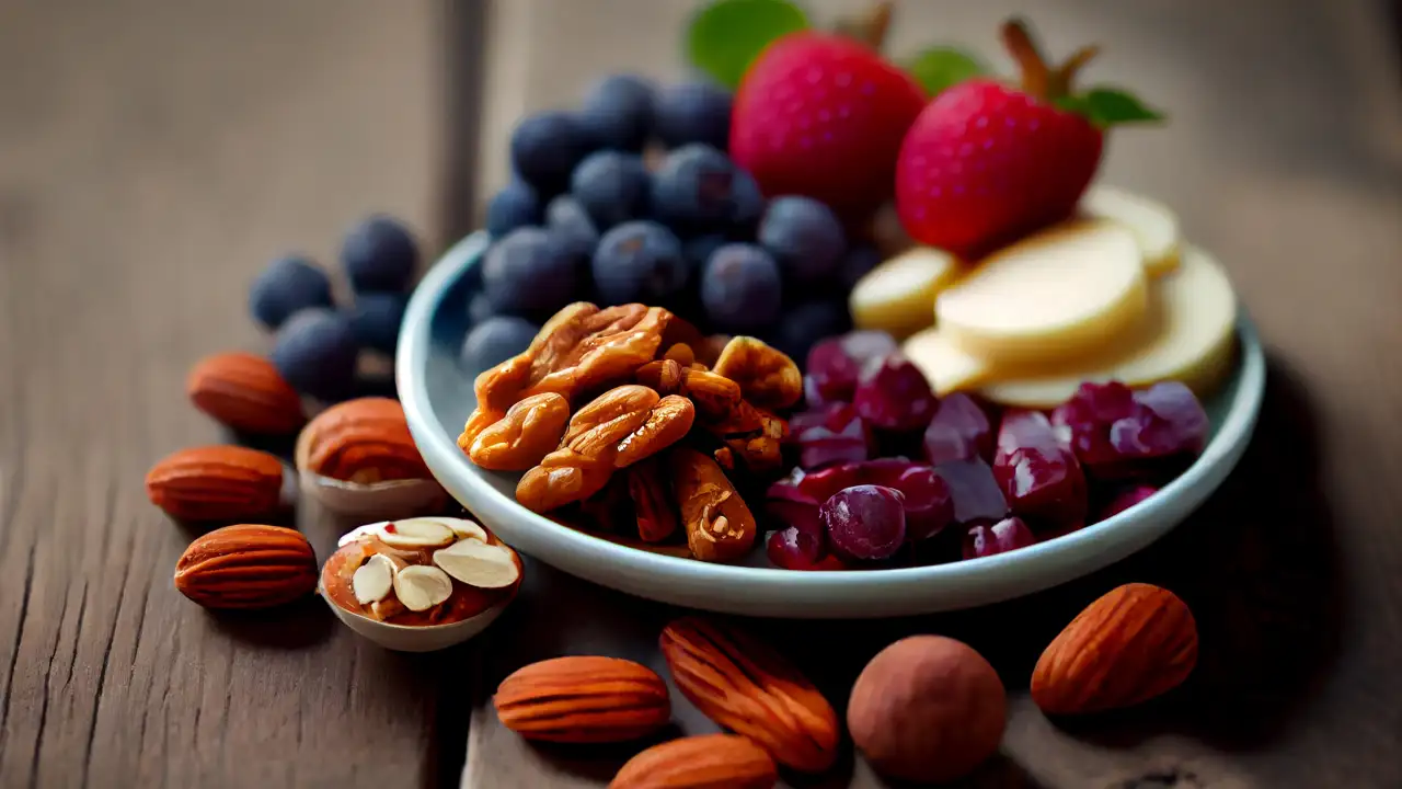 Орехи и ягоды.
