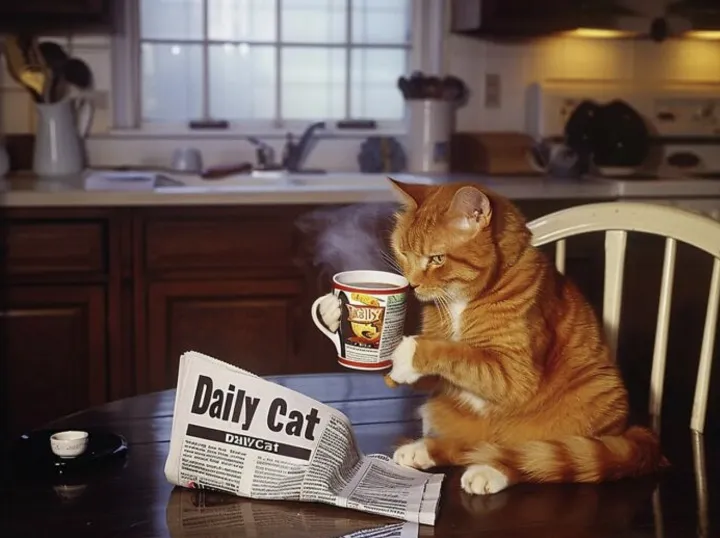 Пьют кофе и читают газету.