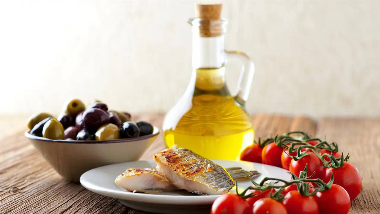 Продукты для средиземноморской диеты.