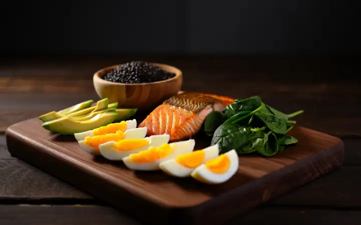 Продукты, богатые витамином B12 и фолатами.