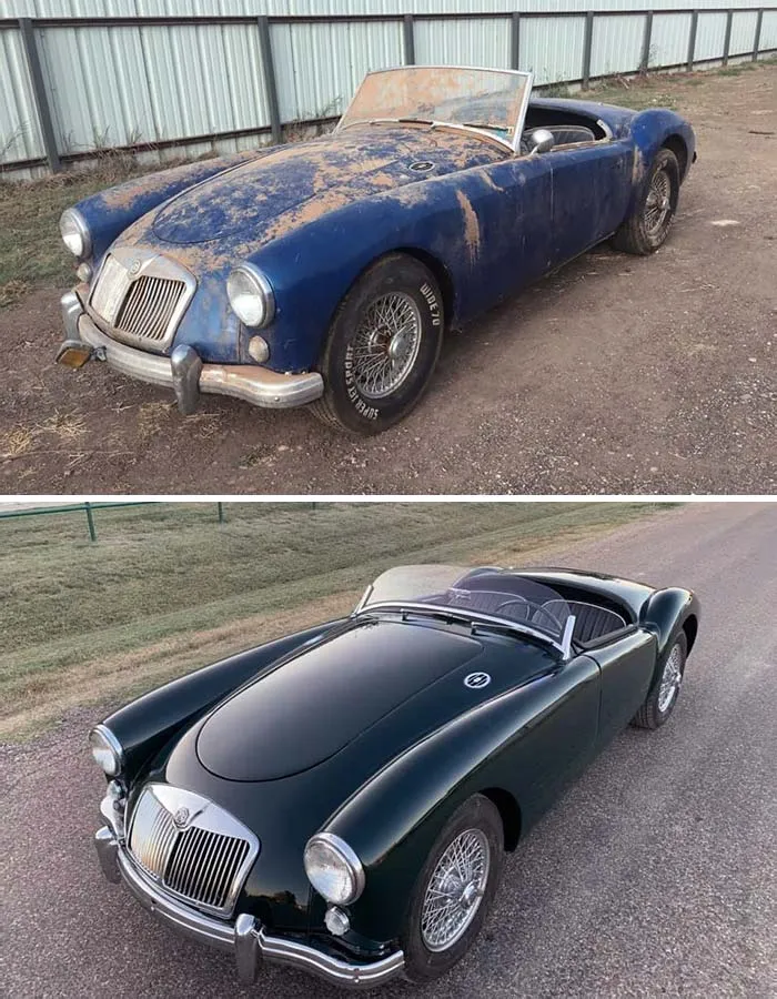 1958 MGA до и после.