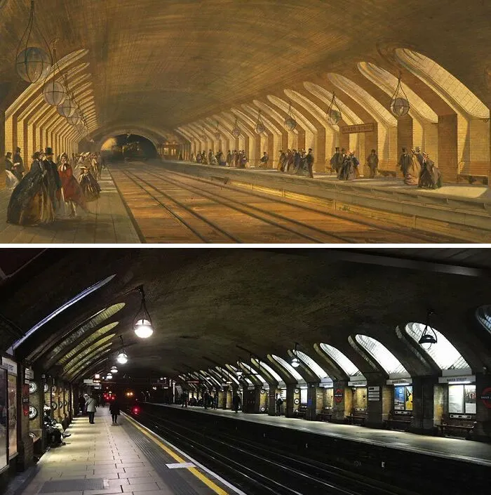 За 157 лет он не сильно изменился, если не считать высоты платформы и электрификации. Самая старая станция метро в мире — Бейкер-стрит.
