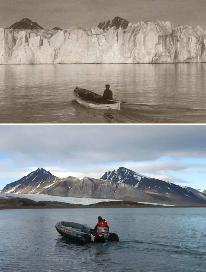 Арктика 103 года назад по сравнению с сегодняшним днем.