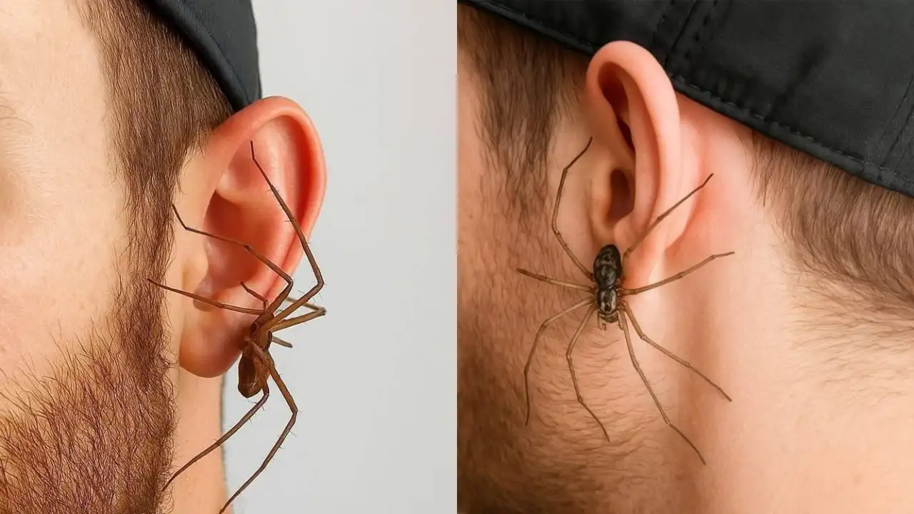 Сережка в виде паука.