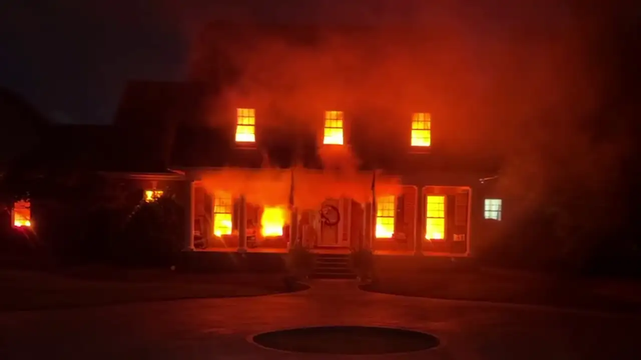 Реалистичная декорация пожара в Фонтен-Инн.