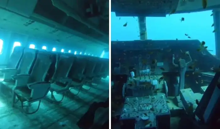 Самолёт на дне океана.
