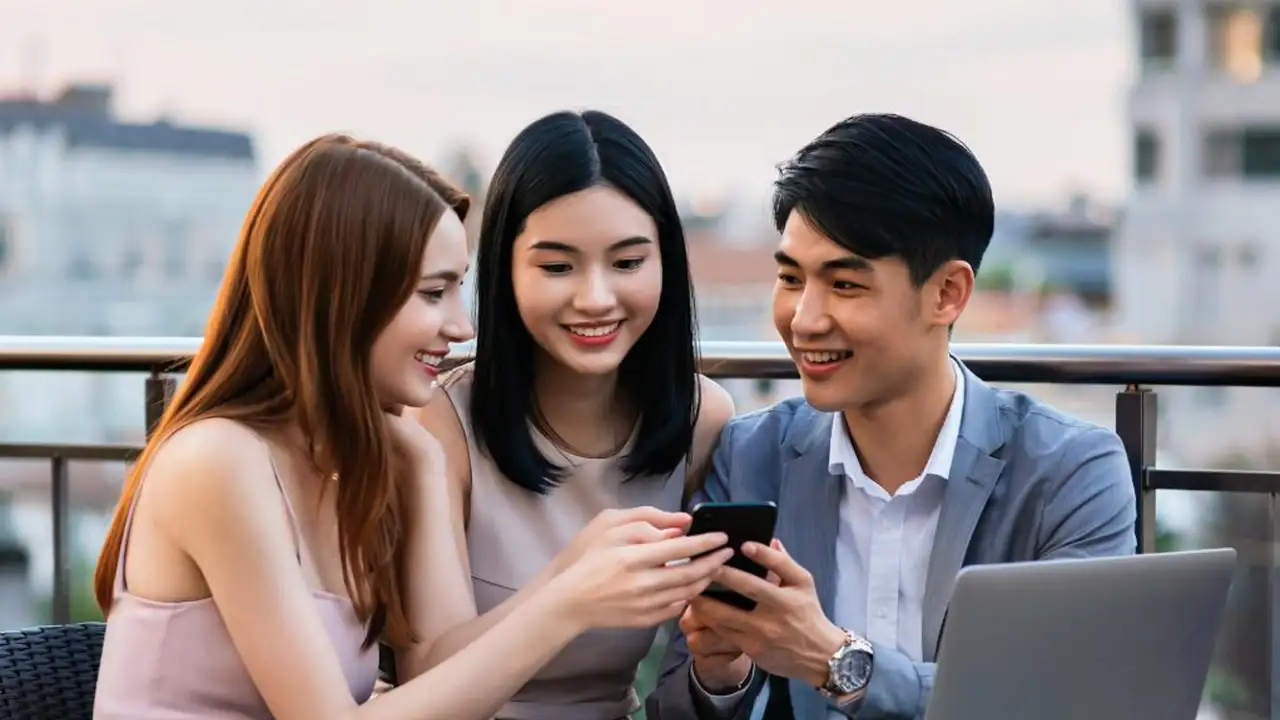 Девушки флиртуют с программистом.