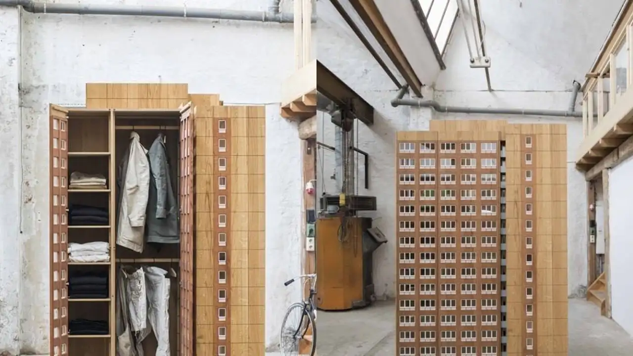 Шкаф в виде советской панельки.