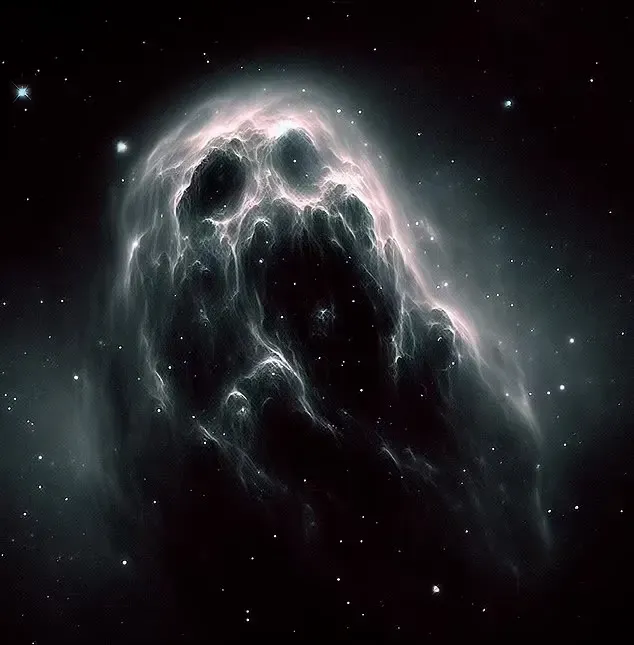 В представлении художника AzTECC71 является призрачной галактикой, которая похожа на монстра с двумя глазами и большим открытым ртом, как будто он с визгом летит в бездну.