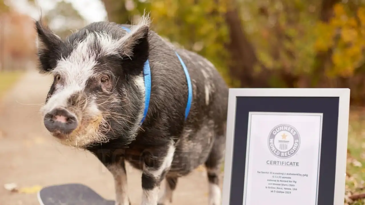 Поросёнок Норберт с сертификатом.