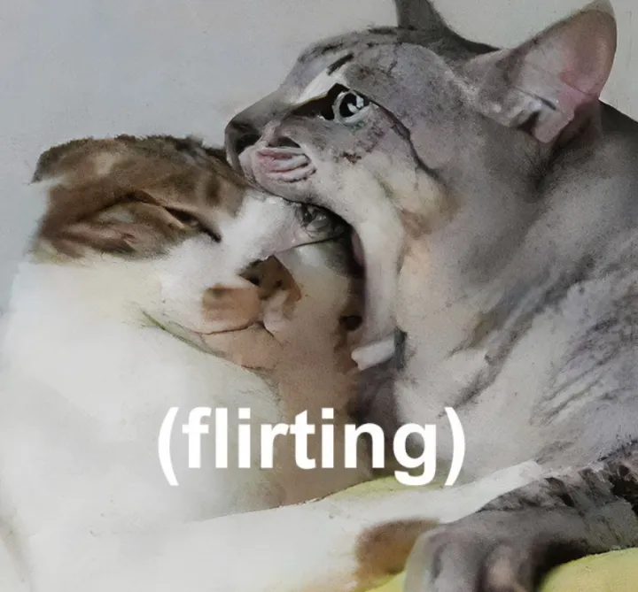 Необычный кошачий флирт. Необычный кошачий флирт.