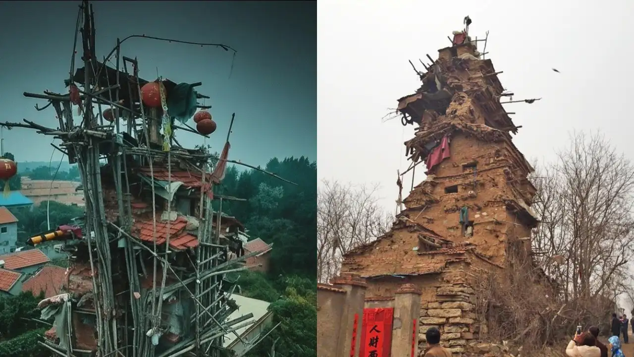 Самодельный семиэтажный дом в китайской провинции Шаньдун.