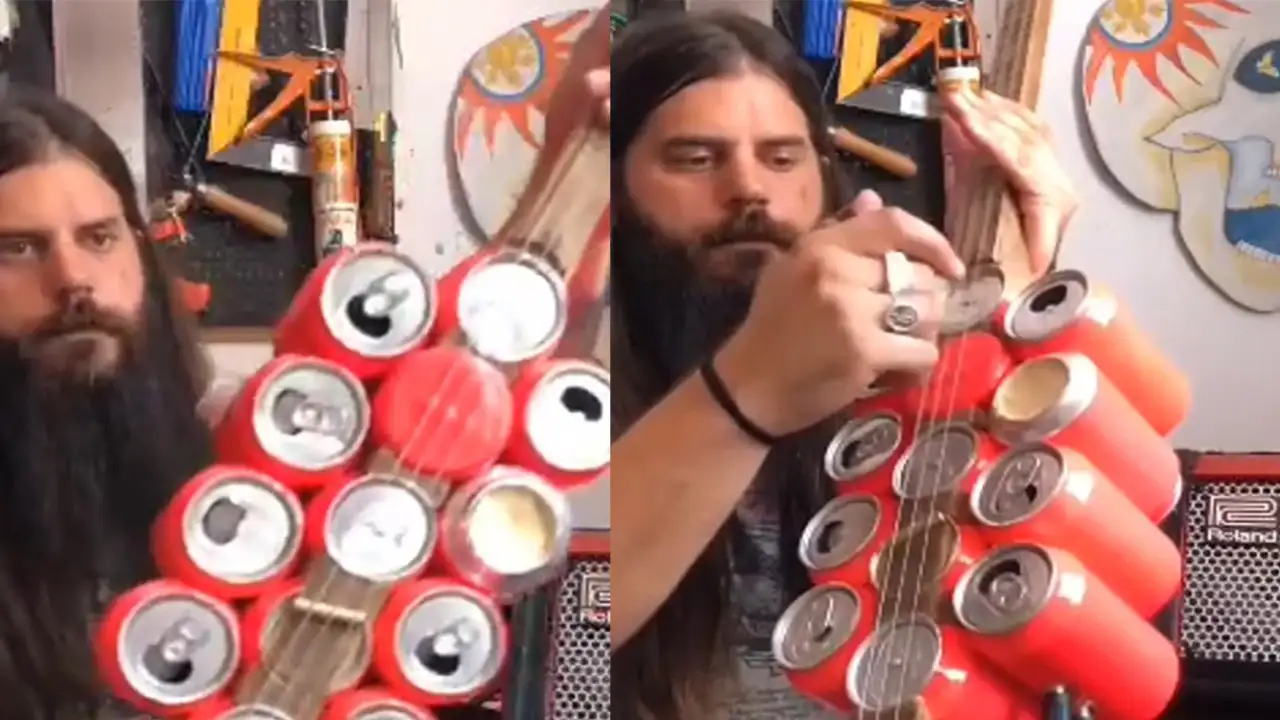 Гитара из пивных банок.