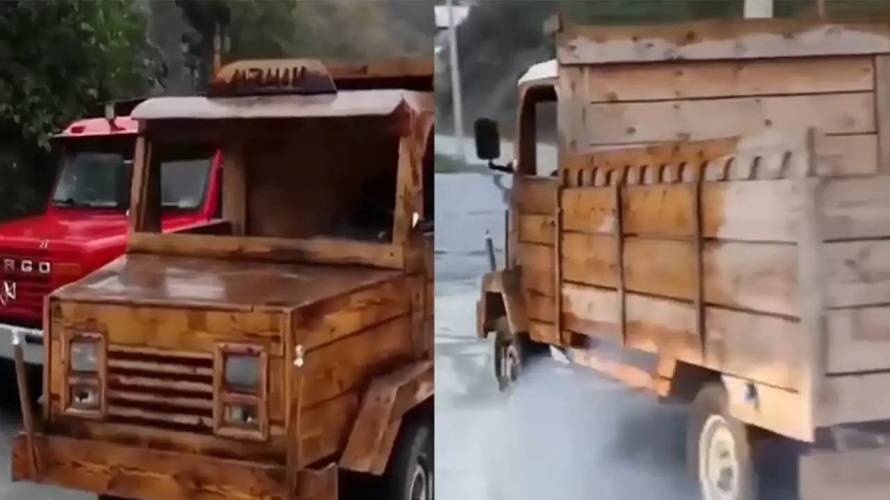 Машина из дерева.