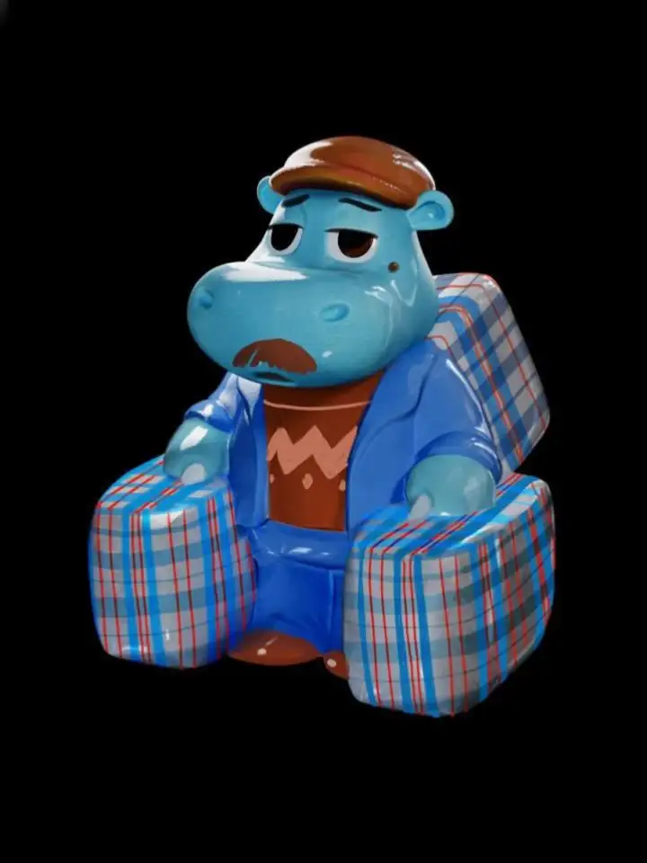 Бегемотик в виде работника рынка. Бегемотик в виде работника рынка.