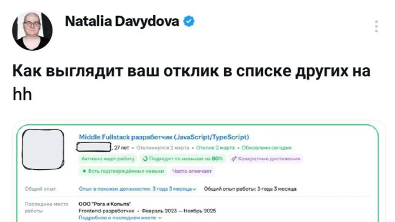 Скриншот поста.