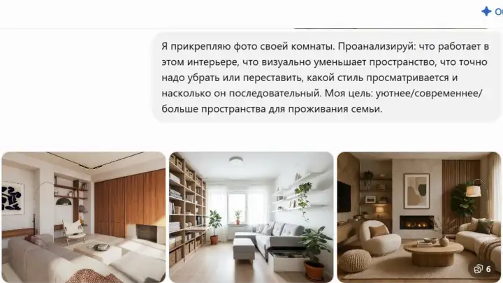 Нейросеть для ремонта: ChatGPT спроектирует интерьер по фото за минуты