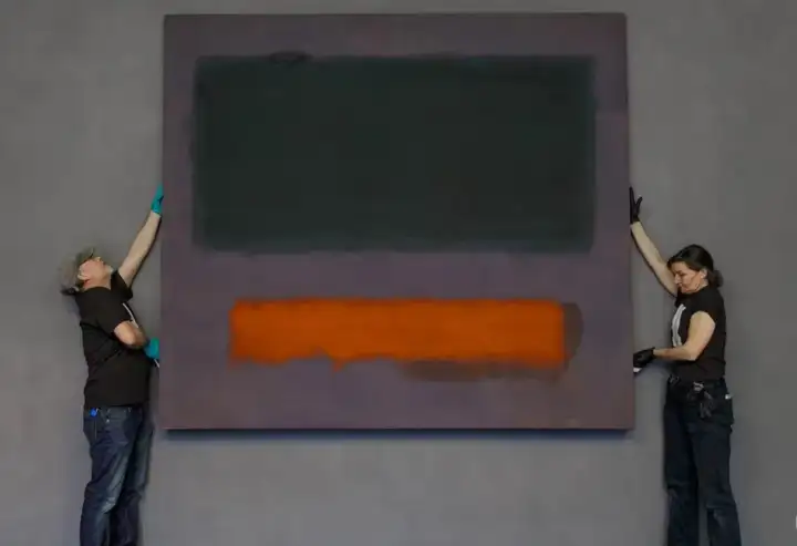 «Grey, Orange on Maroon, No. 8»