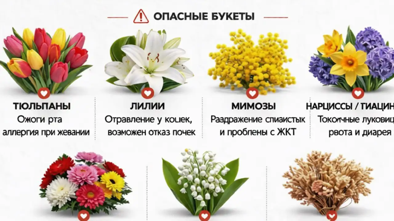 Букеты, которые могут навредить котикам.