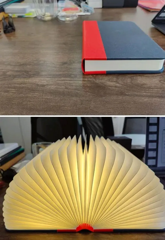 Настольная лампа в форме книги.