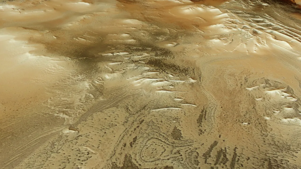 Марсианские равнины, которые сняли орбитальные аппараты.