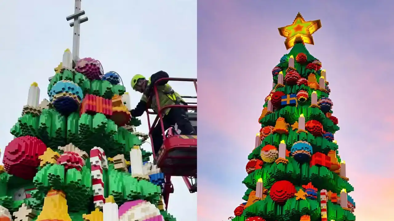 Новогодняя ёлка из Lego Duplo.