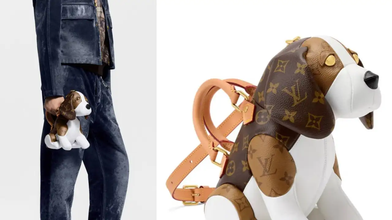 Сумка в виде собаки от Louis Vuitton.