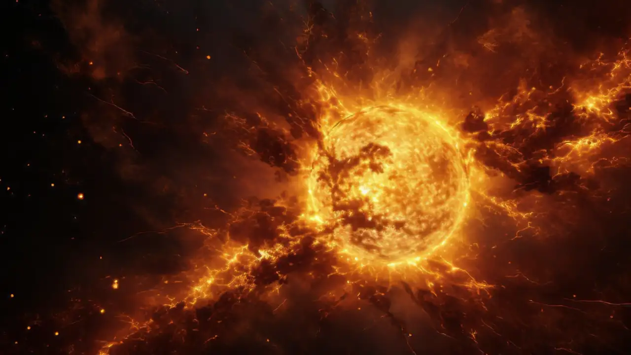 Магнитная буря на Солнце 