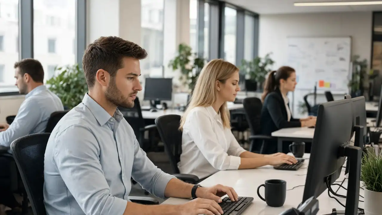 Офисные работники.