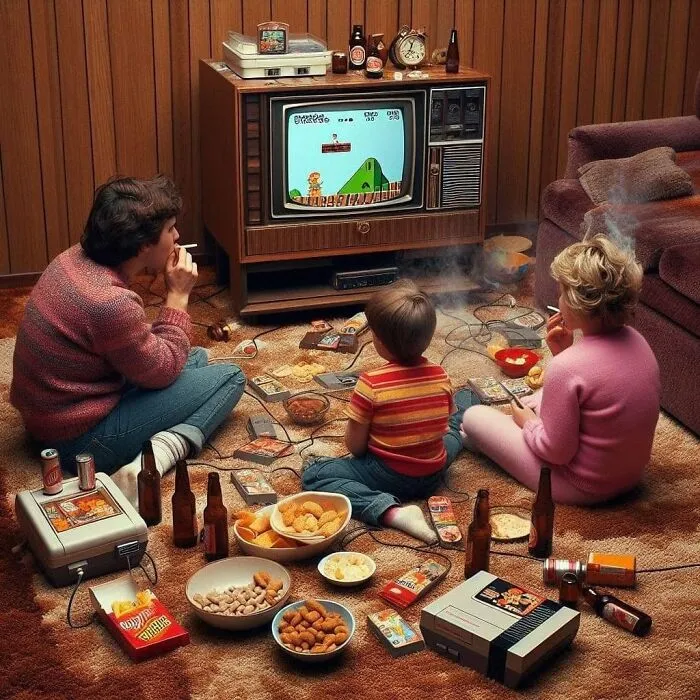 Как ИИ представляет 80-е.