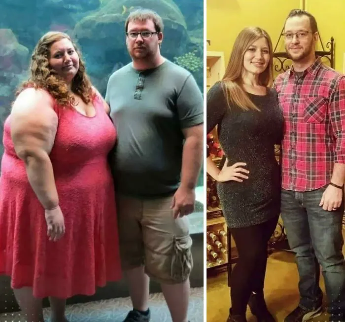 «184 килограмма на двоих за два года с помощью правильного питания и тренировок».