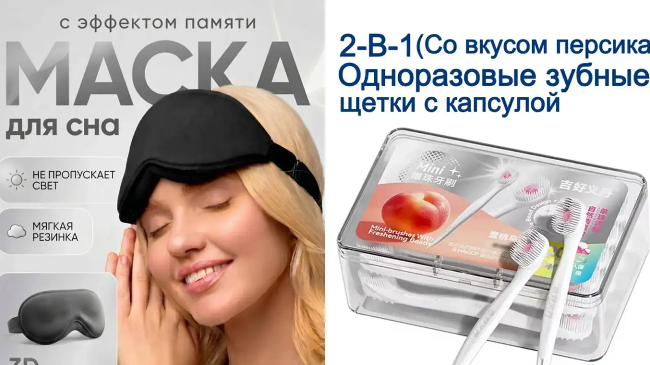 Карточки товаров для путешествий.