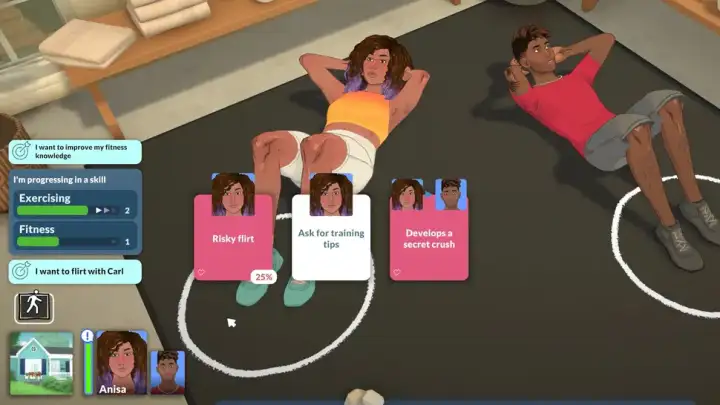 Игра побуждает заниматься разными активностями.