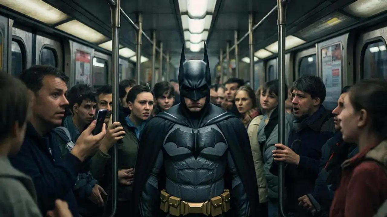Бэтмен в метро.