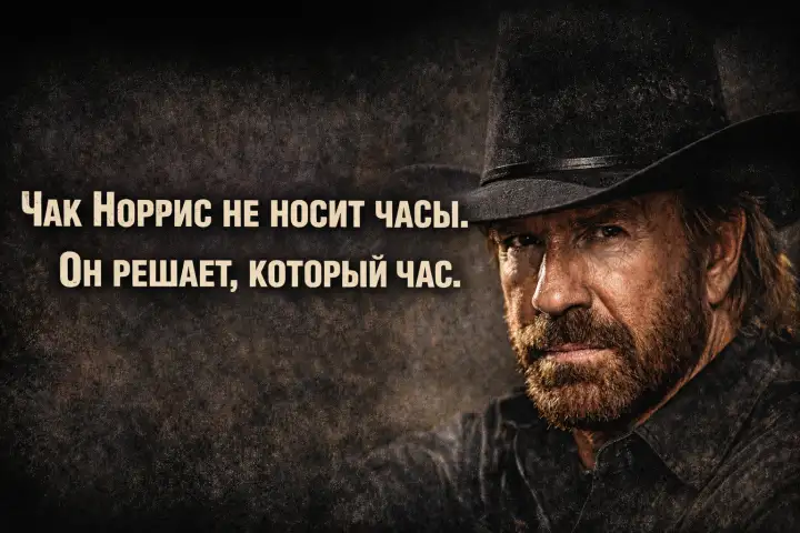 Чак Норрис не носит часы. Он решает, который час.