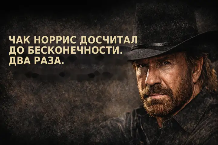 Чак Норрис досчитал до бесконечности. Два раза.