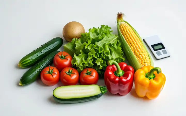 Не взвешивайте овощи (кроме крахмалистых). Не взвешивайте овощи (кроме крахмалистых).