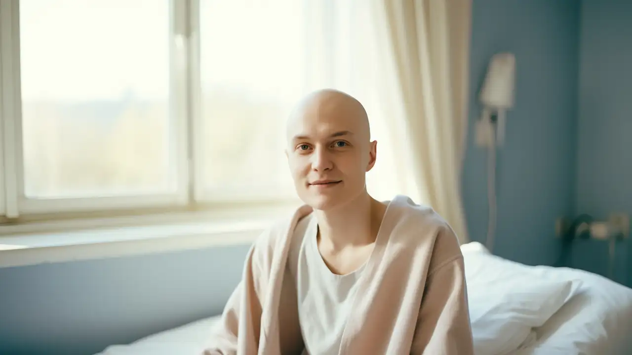 Больной раком человек.