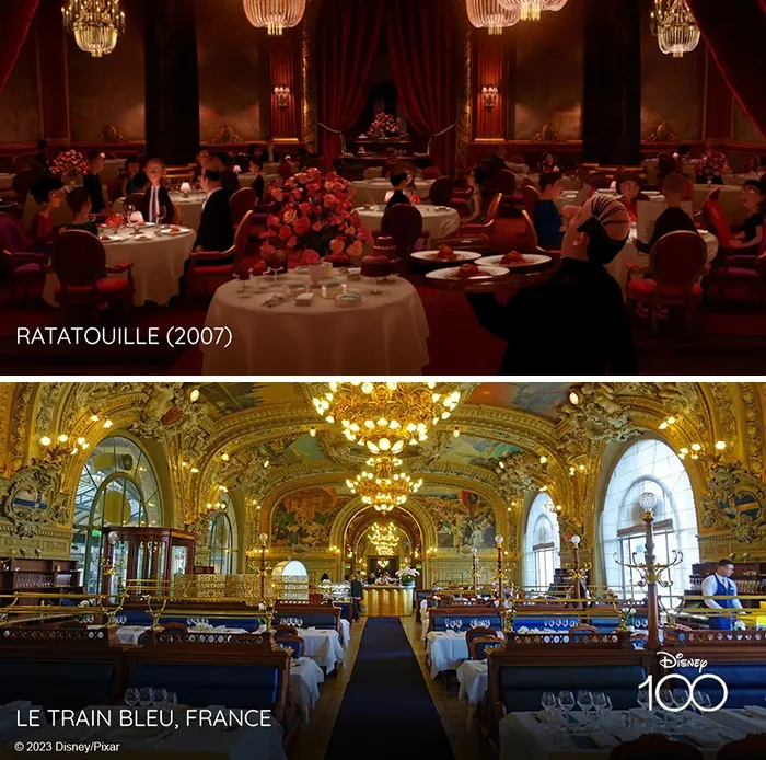 Ресторан из мультфильма «Рататуй» — ресторан Le Train Bleu в Париже.