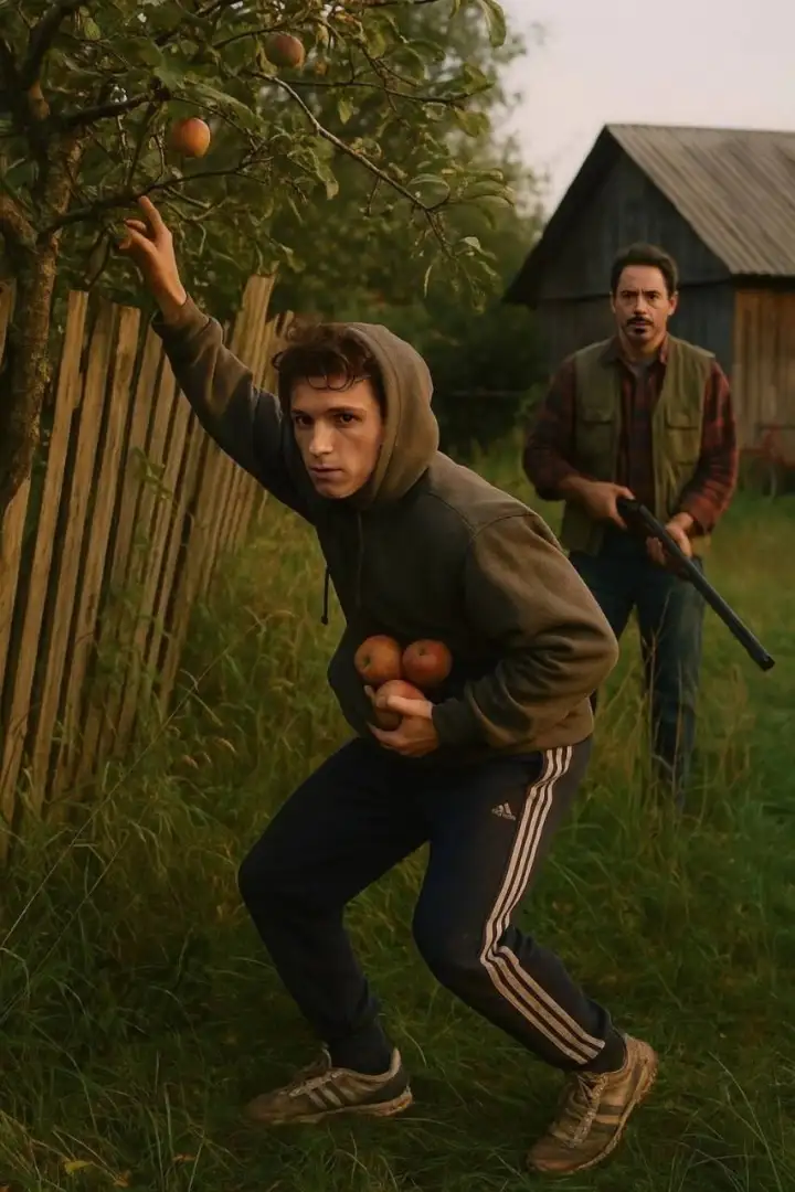 Ограбление сада Робета Дауни младшего Томом Холландом.